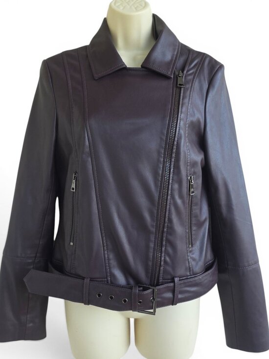 Ted Baker London Jackets & Blazers - Ted Baker London Pipiy Faux Leather Biker Jacket in dark purple